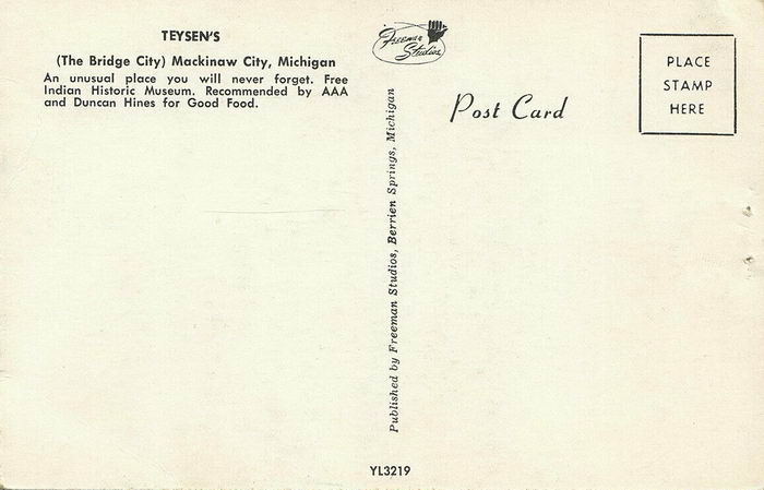 Teysens - Vintage Postcard Back